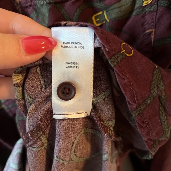 Beach Lunch Lounge Alana Dog Print Button Up Top Women Medium - Picture 5 of 13